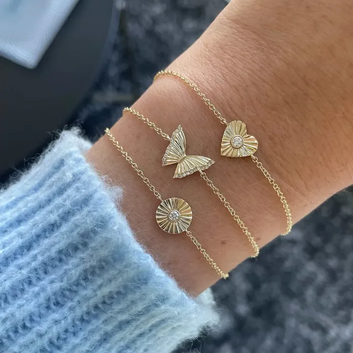 Bracelets Alev Collection Striped Butterfly Pave Bracelet