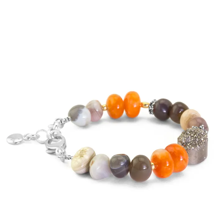 Bracelets Elisa Ilana Impressionist Collection Druzy Carnelian Two Tone Bracelet Bracelets Elisa Ilana Impressionist Collection Druzy Carnelian Two Tone Bracelet