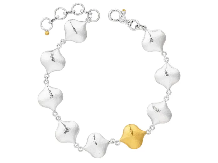Bracelets GG SILVER CLR GURHAN Spell Sterling Silver All Around SingleStrand Bracelet Puffed Shapes Gold Accents Bracelets GG SILVER CLR GURHAN Spell Sterling Silver All Around SingleStrand Bracelet Puffed Shapes Gold Accents