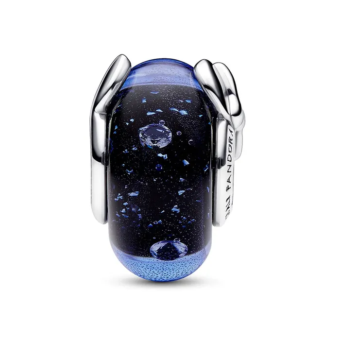 Charm Necklaces Pandora Disney Mickey Mouse Minnie Mouse Blue Murano Glass Charm Final Sale