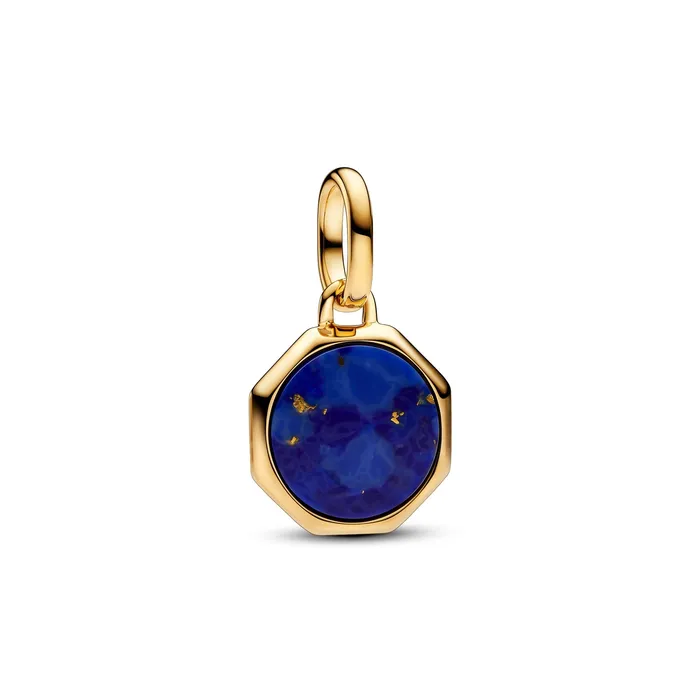 Charm Necklaces Pandora Pandora Blue Engravable Mini Medallion Charm