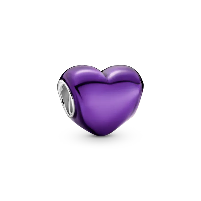 Charm Necklaces Pandora Pandora Metallic Purple Heart Charm Charm Necklaces Pandora Pandora Metallic Purple Heart Charm