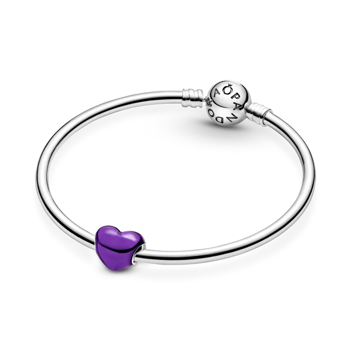 Charm Necklaces Pandora Pandora Metallic Purple Heart Charm Charm Necklaces Pandora Pandora Metallic Purple Heart Charm