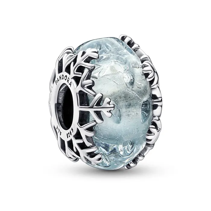 Charm Necklaces Pandora Pandora Winter Blue Snowflake Murano Charm