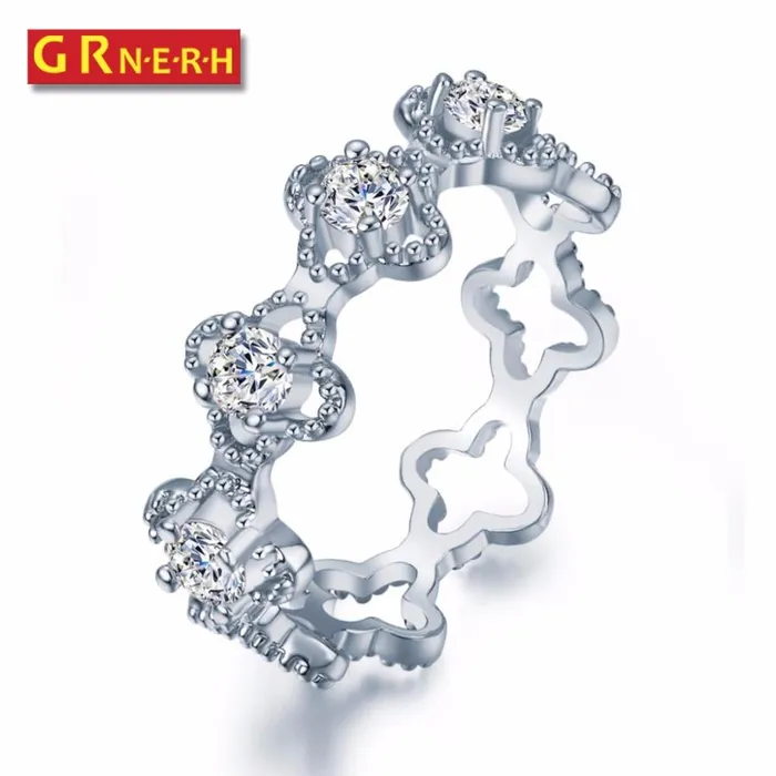 Cubic Zirconia Rhinstones Paved G Finger Ring sparklingselections Rings