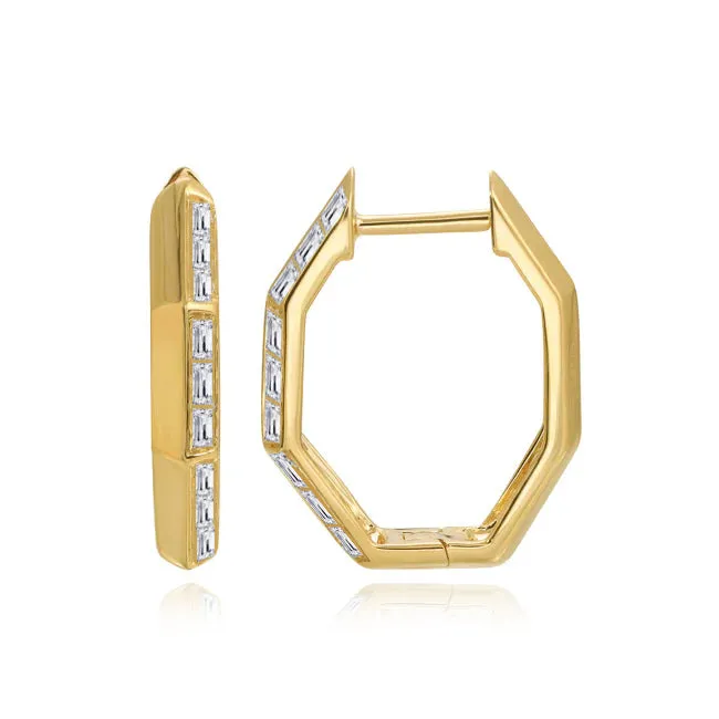 Earrings Alev Jewelry Geometric Baguette Gold Hoop