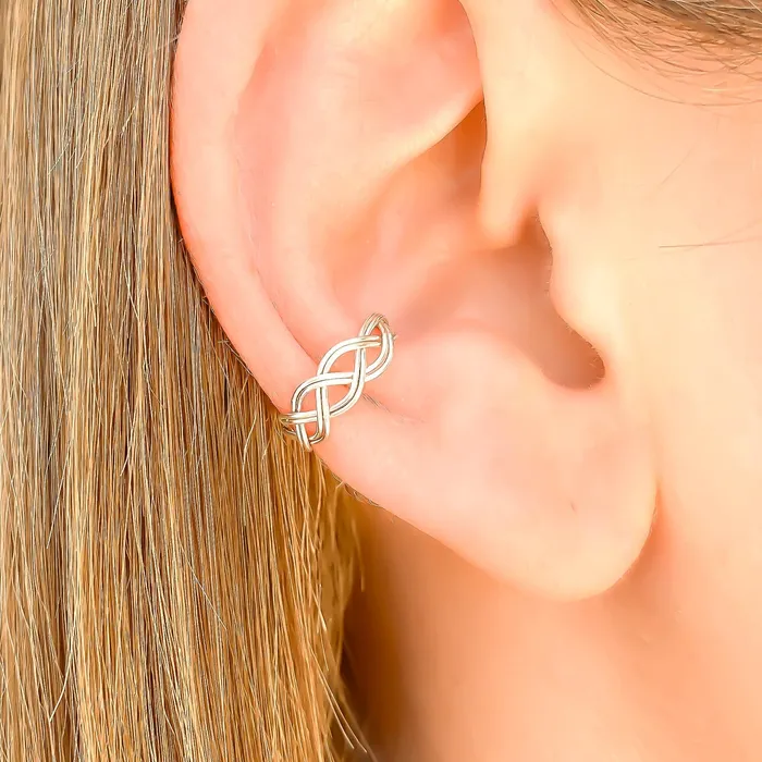 Earrings Braid Conch Ear Cuff Sterling Silver Hoops By Hand