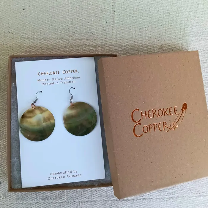 Earrings Cherokee Copper Black Lip Shell Earrings 15
