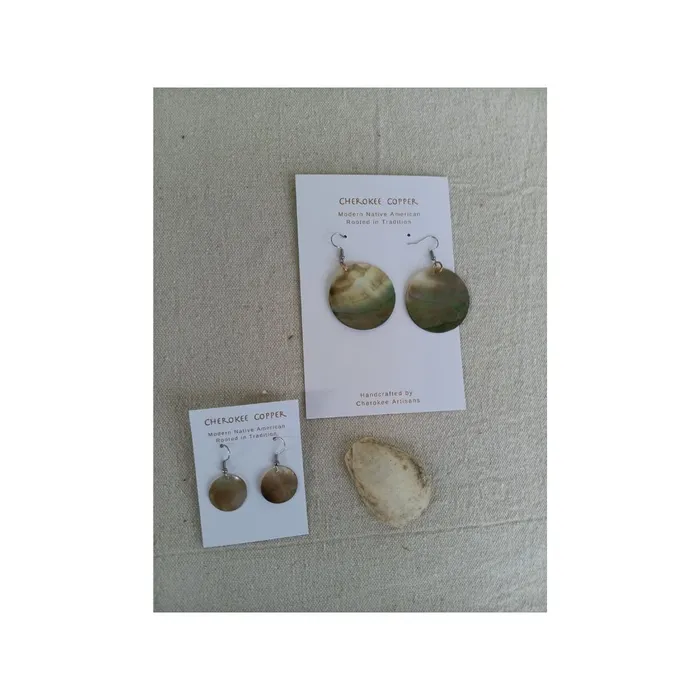 Earrings Cherokee Copper Black Lip Shell Earrings 15