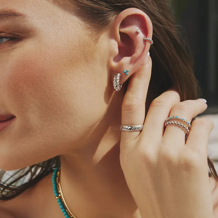 Earrings Chill Voyager Texture Small Huggie Hoop Earrings Ania Haie