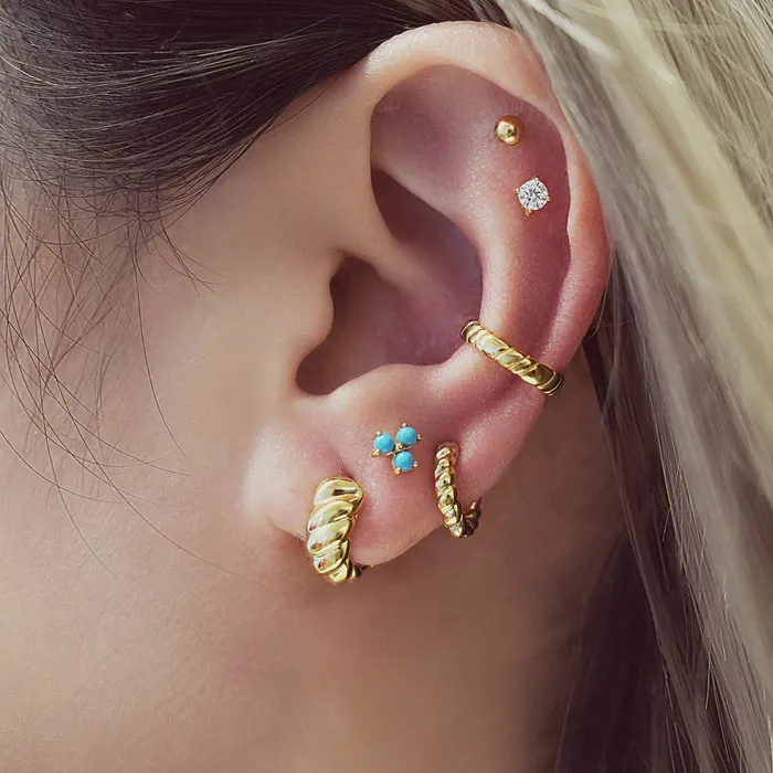 Earrings Chill Voyager Texture Small Huggie Hoop Earrings Ania Haie