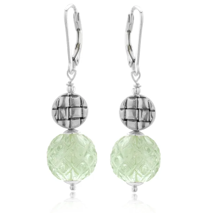 Earrings Elisa Ilana Impressionist Collection Prasiolite Drop Earrings