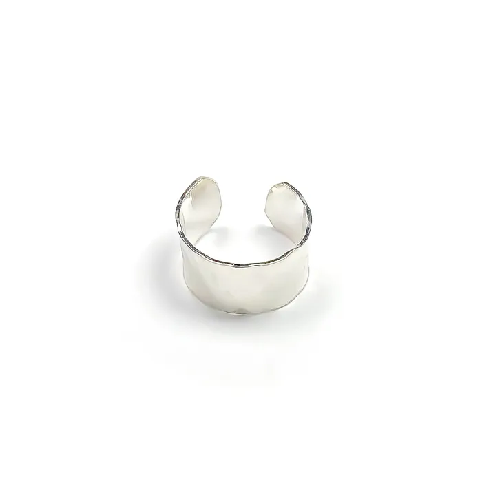 Earrings Hoops By Hand Wide Hammered Ear Cuff Mini Sterling Silver Earrings Hoops By Hand Wide Hammered Ear Cuff Mini Sterling Silver