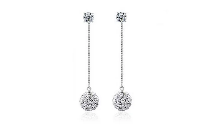 Earrings sparklingselections Silver Plated Rhinestone Tassel Earrings For Women Earrings sparklingselections Silver Plated Rhinestone Tassel Earrings For Women