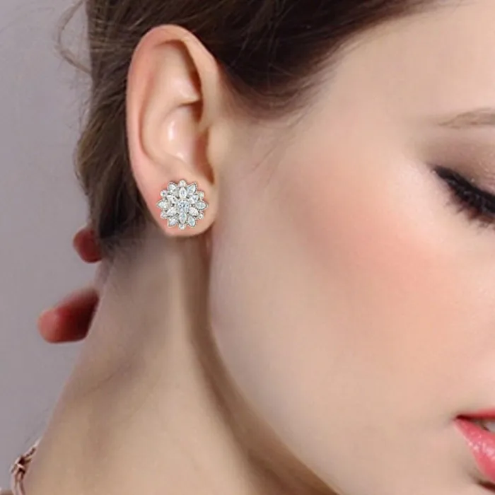 Earrings sparklingselections Winter Snowflake Flower Bridal Earrings Earrings sparklingselections Winter Snowflake Flower Bridal Earrings