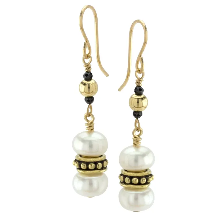 Elisa Ilana Black Spinel Pearl Earrings Earrings