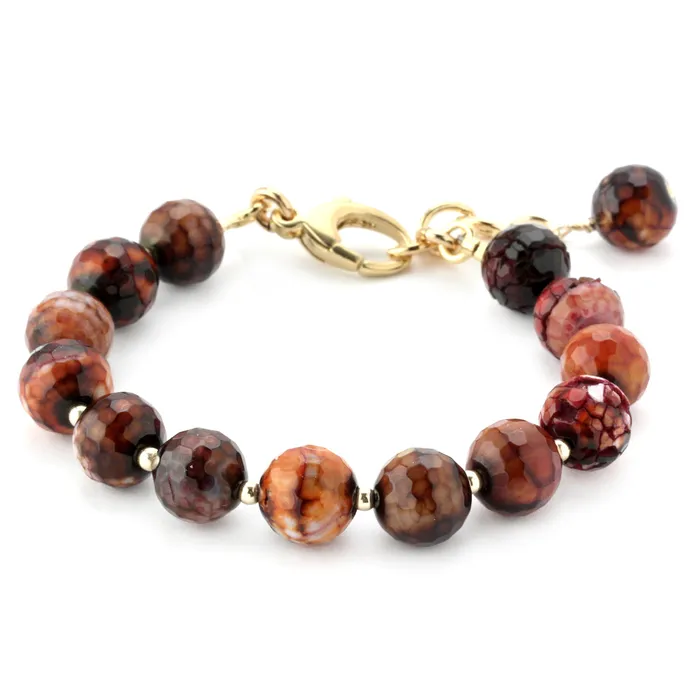 Elisa Ilana Bracelets Lollies Red Agate Bracelet 14KGF
