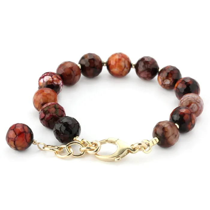 Elisa Ilana Bracelets Lollies Red Agate Bracelet 14KGF