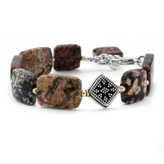 Elisa Ilana Bracelets Lollies Red Snowflake Jasper Bracelet