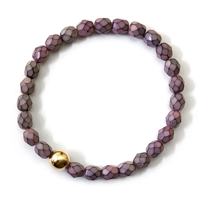 Elisa Ilana Mauve Beaded Stretch Bracelet Bracelets Elisa Ilana Mauve Beaded Stretch Bracelet Bracelets