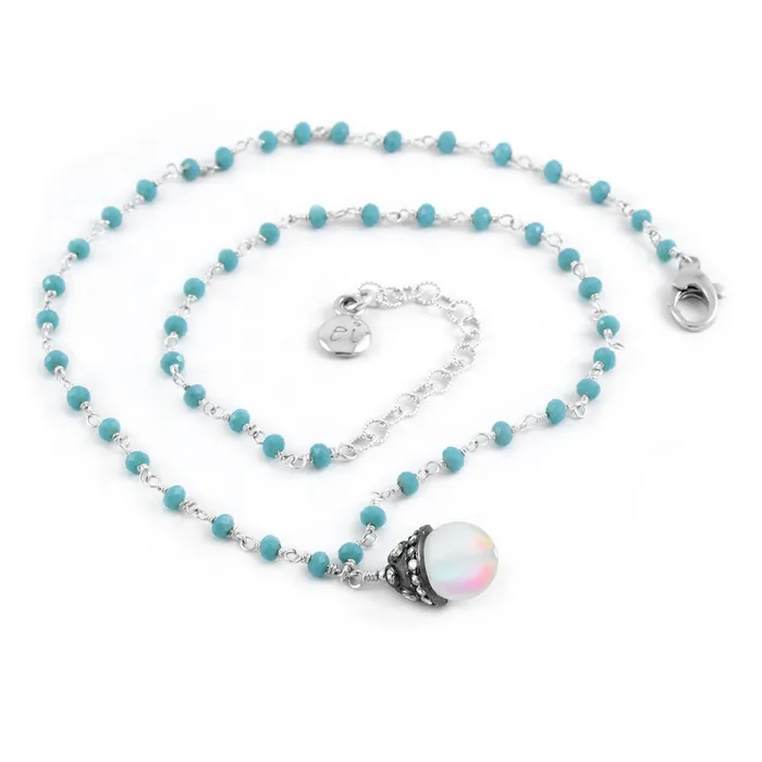 Elisa Ilana Necklaces Amazonite Glass Necklace349530