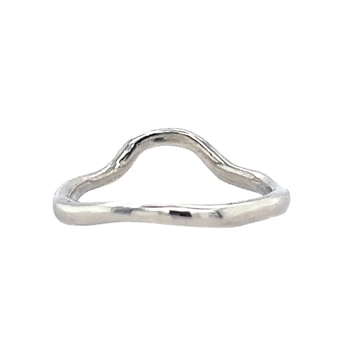 Emily Amey Jewelry Dainty Flush Set Halo Band In Sterling Silver Rings