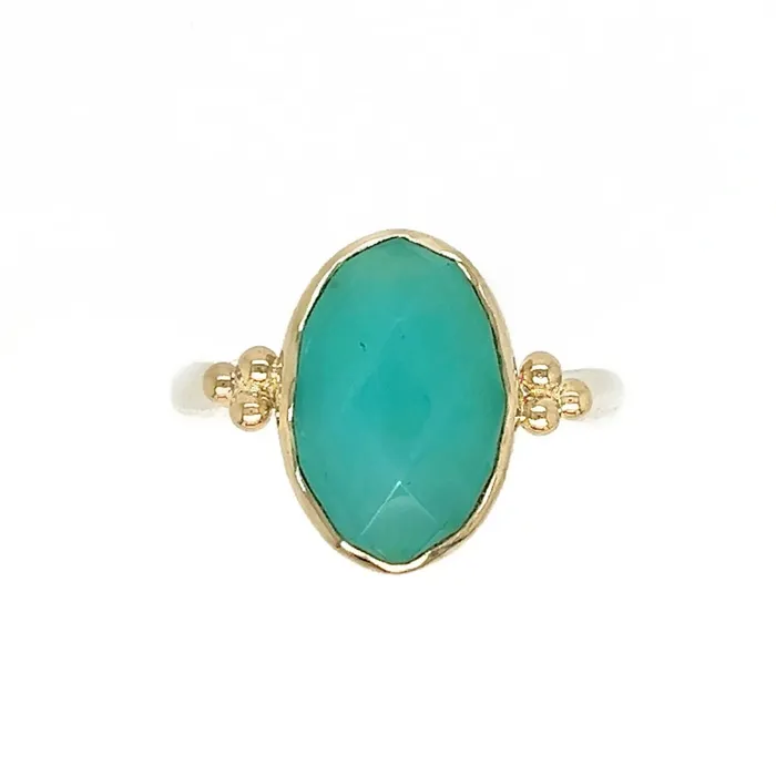 Emily Amey Jewelry Rings Peruvian Opal ring with beads in 14k gold and sterling silver Emily Amey Jewelry Rings Peruvian Opal ring with beads in 14k gold and sterling silver