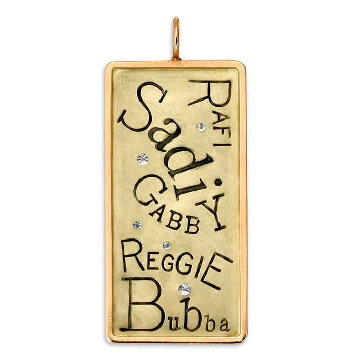 Framed ID Tag charm 338481 Heather Moore Jewelry Charm Necklaces
