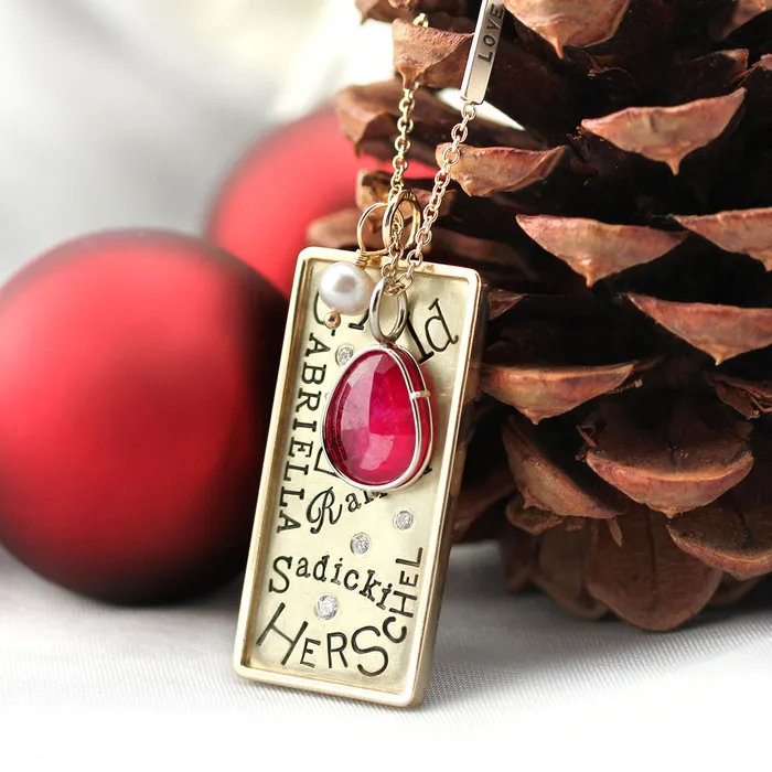 Framed ID Tag charm 338481 Heather Moore Jewelry Charm Necklaces