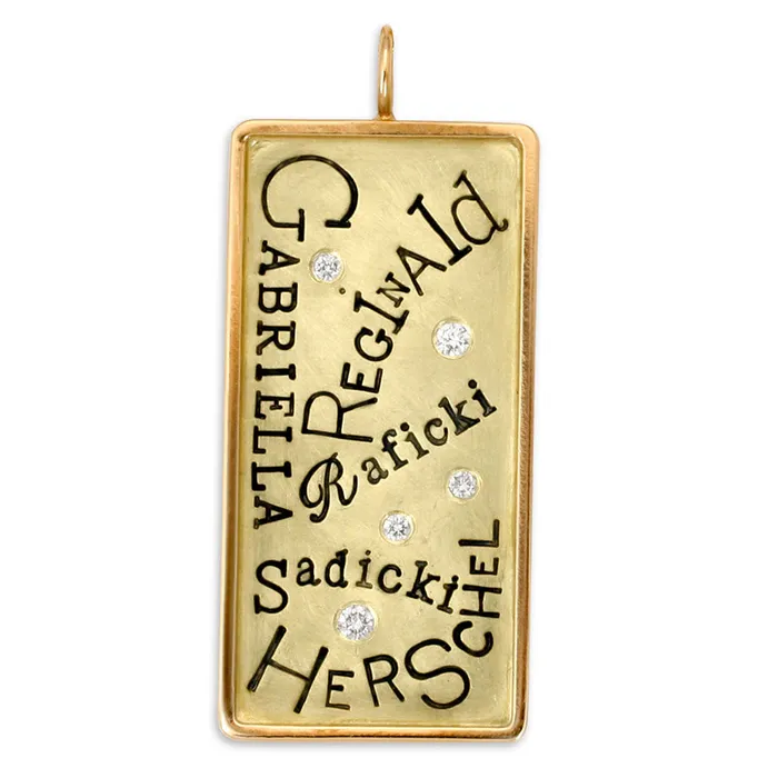 Framed ID Tag charm 338481 Heather Moore Jewelry Charm Necklaces