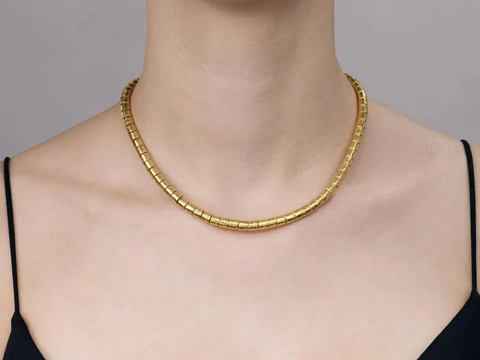GG GOLD COR Necklaces GURHAN Vertigo Gold SingleStrand Beaded Short Necklace 55mm Hammered Beads GG GOLD COR Necklaces GURHAN Vertigo Gold SingleStrand Beaded Short Necklace 55mm Hammered Beads