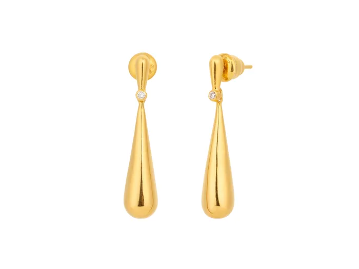 GG GOLD NEW Earrings GURHAN Spell Gold Diamond Single Drop Earrings Short Teardrop GG GOLD NEW Earrings GURHAN Spell Gold Diamond Single Drop Earrings Short Teardrop