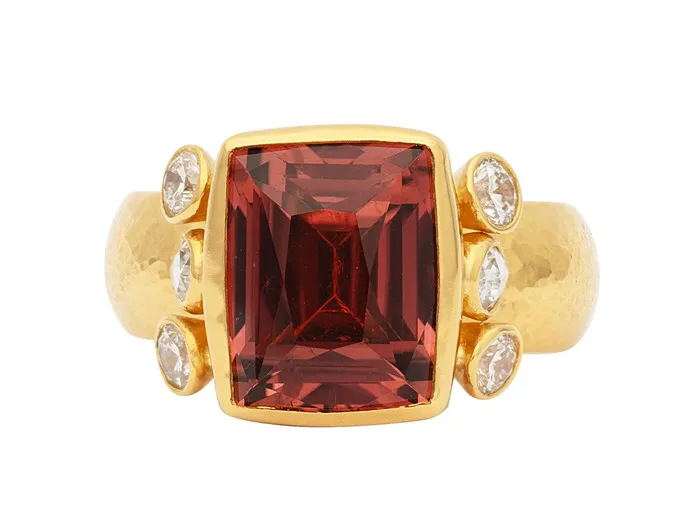 GG GOLD OOAK GURHAN Prism Gold Tourmaline Cocktail Ring 13x11mm Rectangle Rings GG GOLD OOAK GURHAN Prism Gold Tourmaline Cocktail Ring 13x11mm Rectangle Rings
