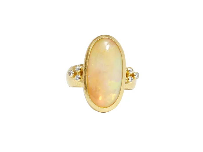 GG GOLD OOAK Rings GURHAN Rune Gold Opal Cocktail Ring 23x12mm Oval GG GOLD OOAK Rings GURHAN Rune Gold Opal Cocktail Ring 23x12mm Oval