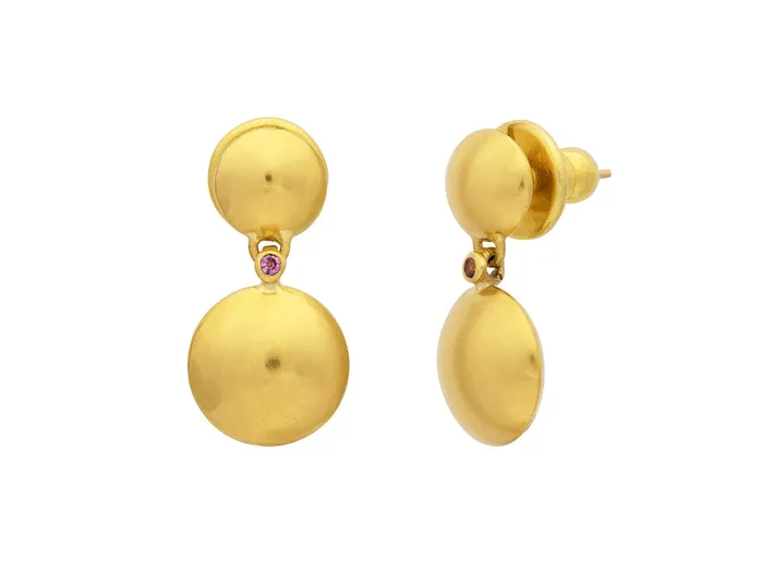 GG GOLD TRAD Earrings GURHAN Spell Gold Single Drop Earrings 812mm Round Lentil Shapes GG GOLD TRAD Earrings GURHAN Spell Gold Single Drop Earrings 812mm Round Lentil Shapes