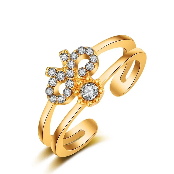 Gold Color Flower Ring For Women sparklingselections Rings