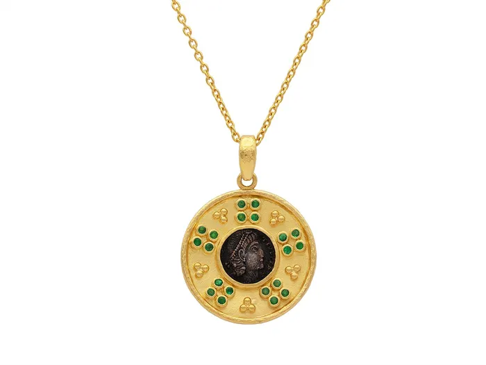 GURHAN Antiquities Gold Coin Pendant Necklace GG GOLD OOAK Necklaces