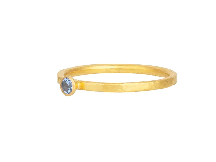 GURHAN Prism Gold Sapphire Stacking Ring 3mm Round GG GOLD OOAK Rings