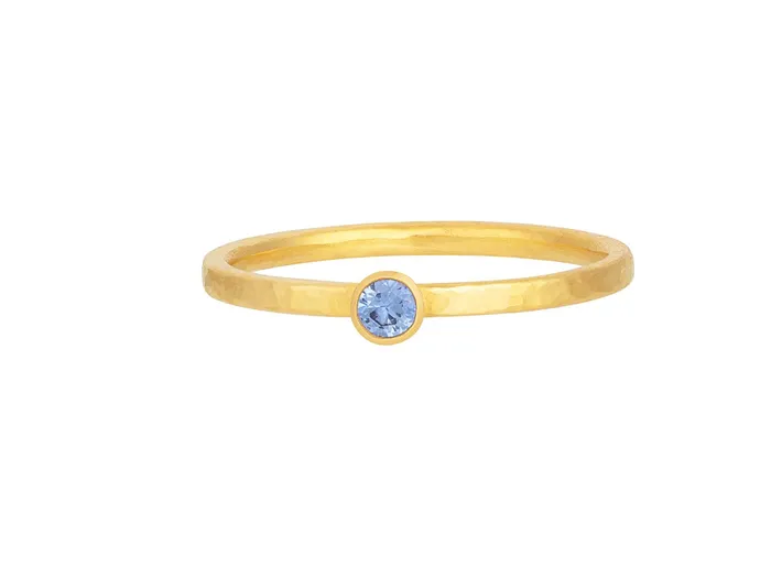 GURHAN Prism Gold Sapphire Stacking Ring 3mm Round GG GOLD OOAK Rings