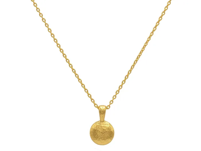 GURHAN Spell Gold Pendant Necklace 8mm Round Lentil Shape with No Stone GG GOLD TRAD Necklaces GURHAN Spell Gold Pendant Necklace 8mm Round Lentil Shape with No Stone GG GOLD TRAD Necklaces