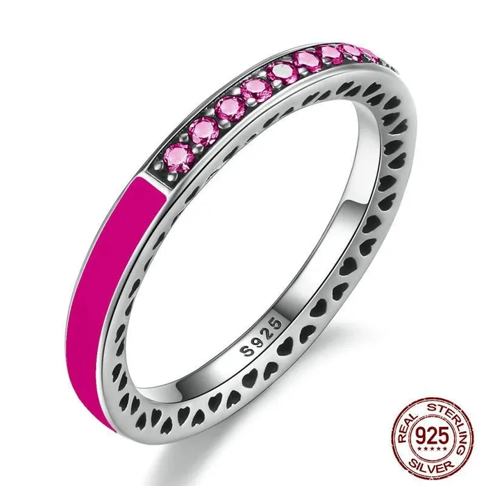 High Quality Air Blue Enamel l925 Sterling Silver Radiant Hearts Enamel Ring For Women Girls Gifts sparklingselections Rings High Quality Air Blue Enamel l925 Sterling Silver Radiant Hearts Enamel Ring For Women Girls Gifts sparklingselections Rings