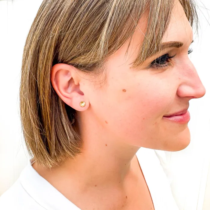 Hoops By Hand Earrings Cup Disc Stud Earrings 14K Gold Filled