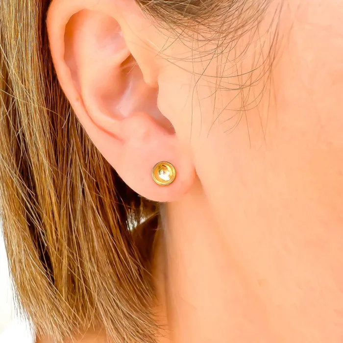 Hoops By Hand Earrings Cup Disc Stud Earrings 14K Gold Filled
