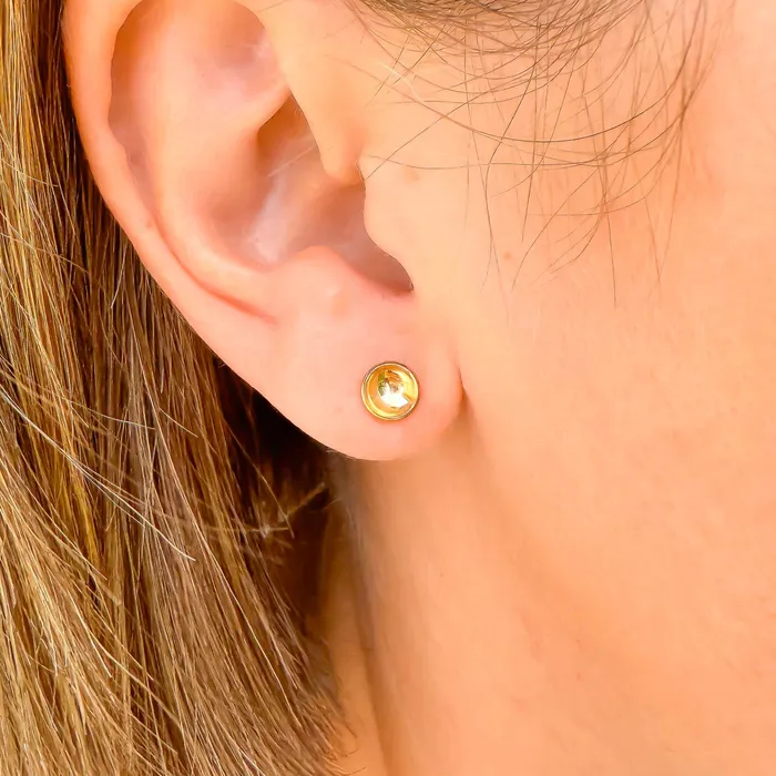 Hoops By Hand Earrings Cup Disc Stud Earrings 14K Gold Filled