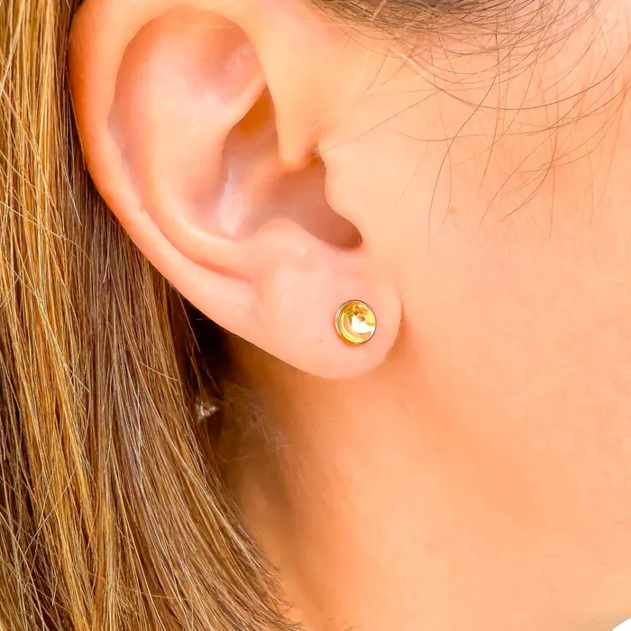 Hoops By Hand Earrings Cup Disc Stud Earrings 14K Gold Filled