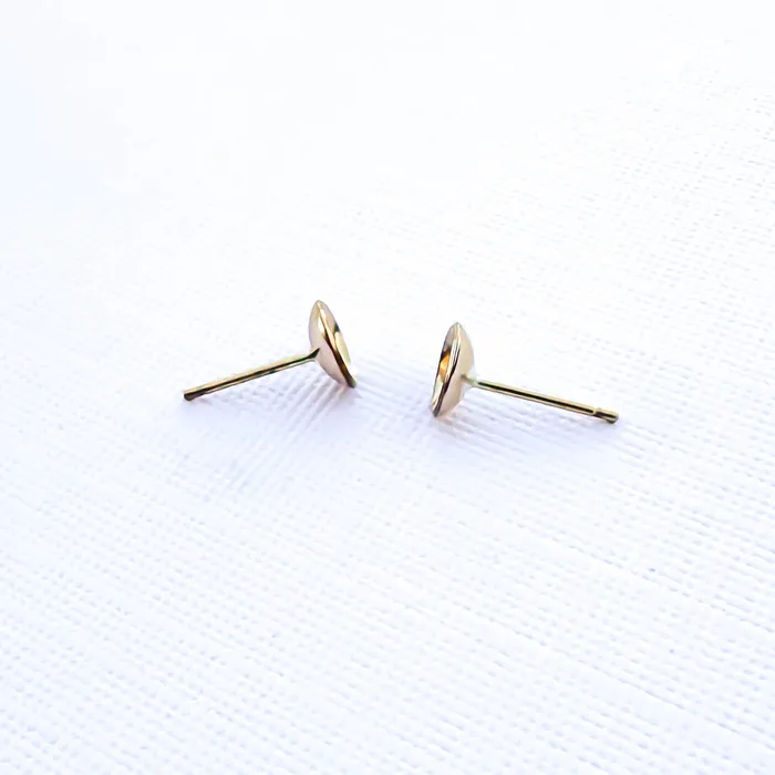 Hoops By Hand Earrings Cup Disc Stud Earrings 14K Gold Filled