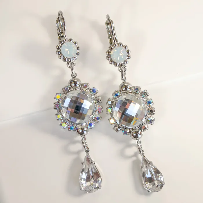 Mariana Mariana Round Halo Dangle Leverback Earrings 2 Earrings