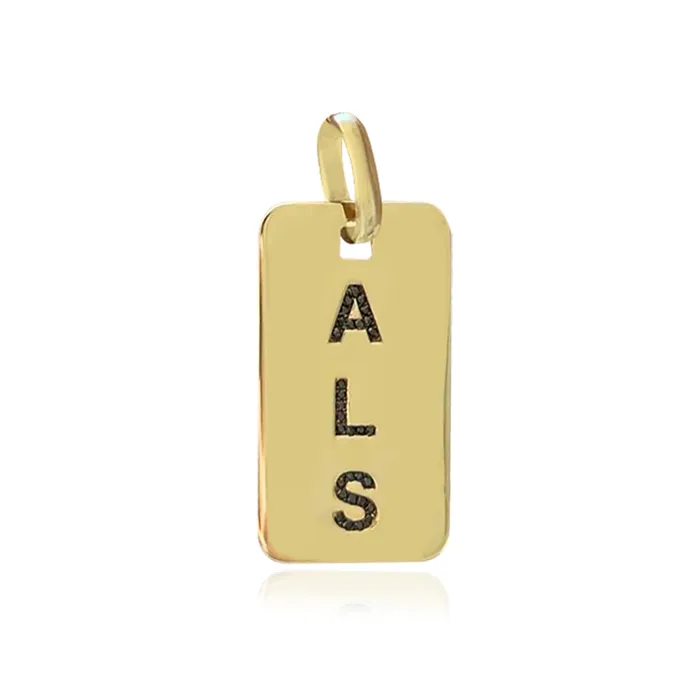 Mens Diamond Initials Dog Tag Charm Alev Collection Charm Necklaces