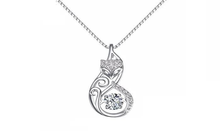 Movable Charm Cubic Zirconia Sterling Silver Necklace sparklingselections Necklaces Movable Charm Cubic Zirconia Sterling Silver Necklace sparklingselections Necklaces