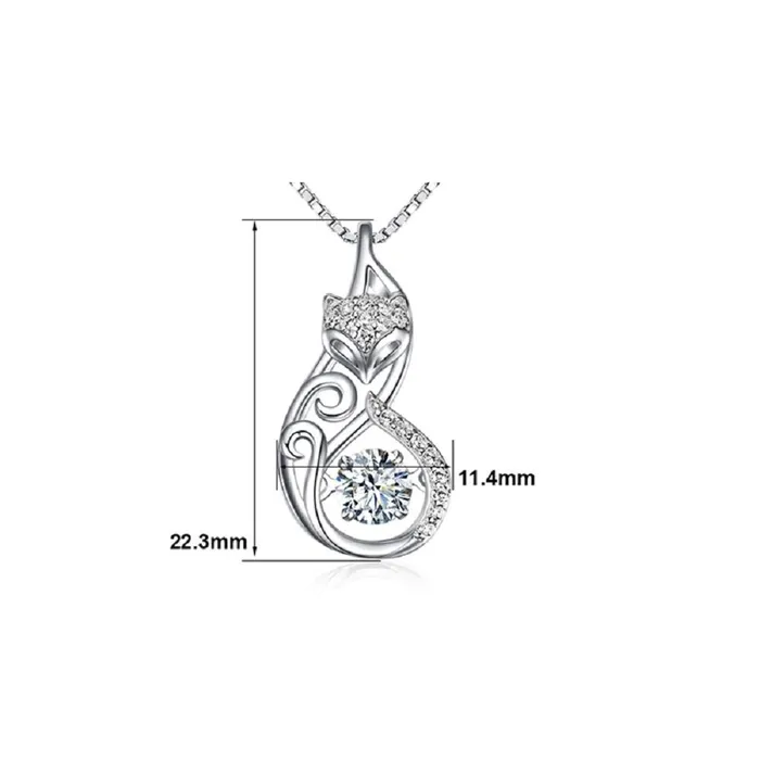 Movable Charm Cubic Zirconia Sterling Silver Necklace sparklingselections Necklaces Movable Charm Cubic Zirconia Sterling Silver Necklace sparklingselections Necklaces